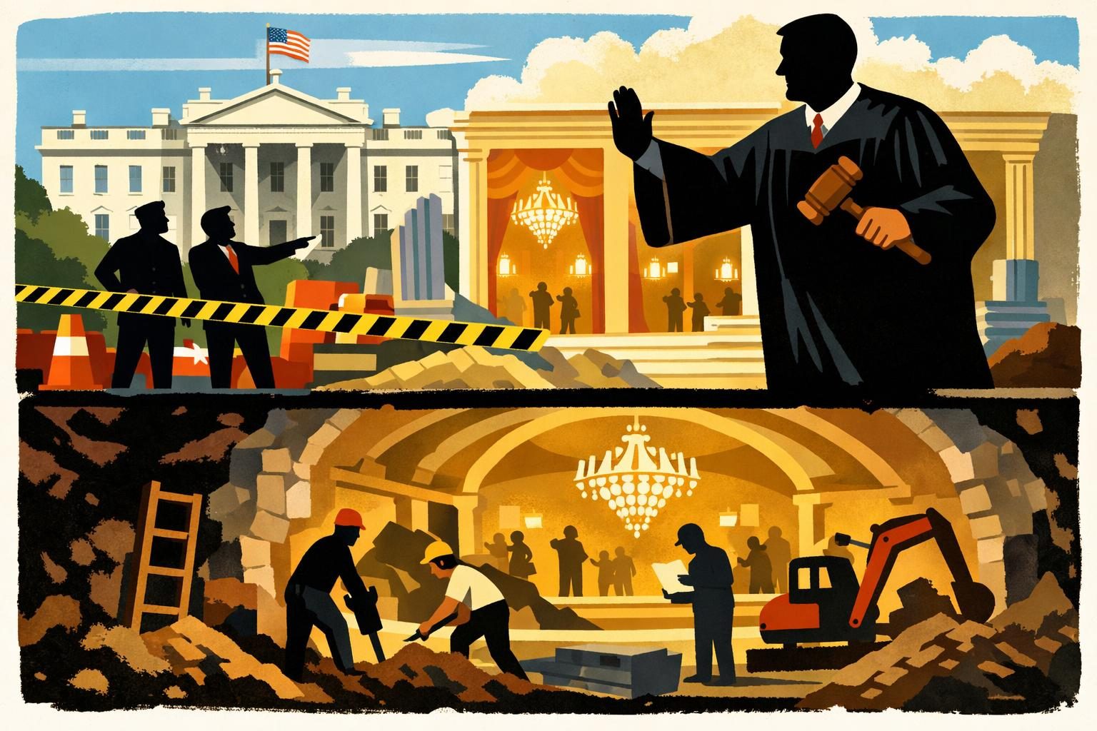 Court keeps White House ballroom above-ground construction on hold