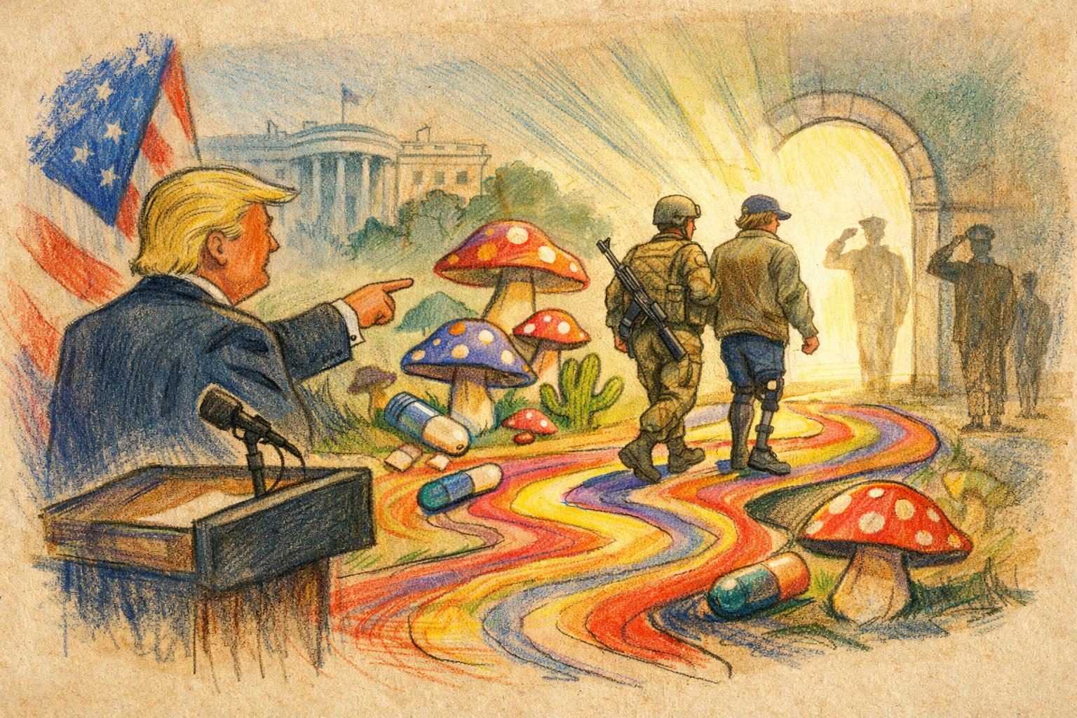 Trump promotes psychedelic order as veterans mental-health win