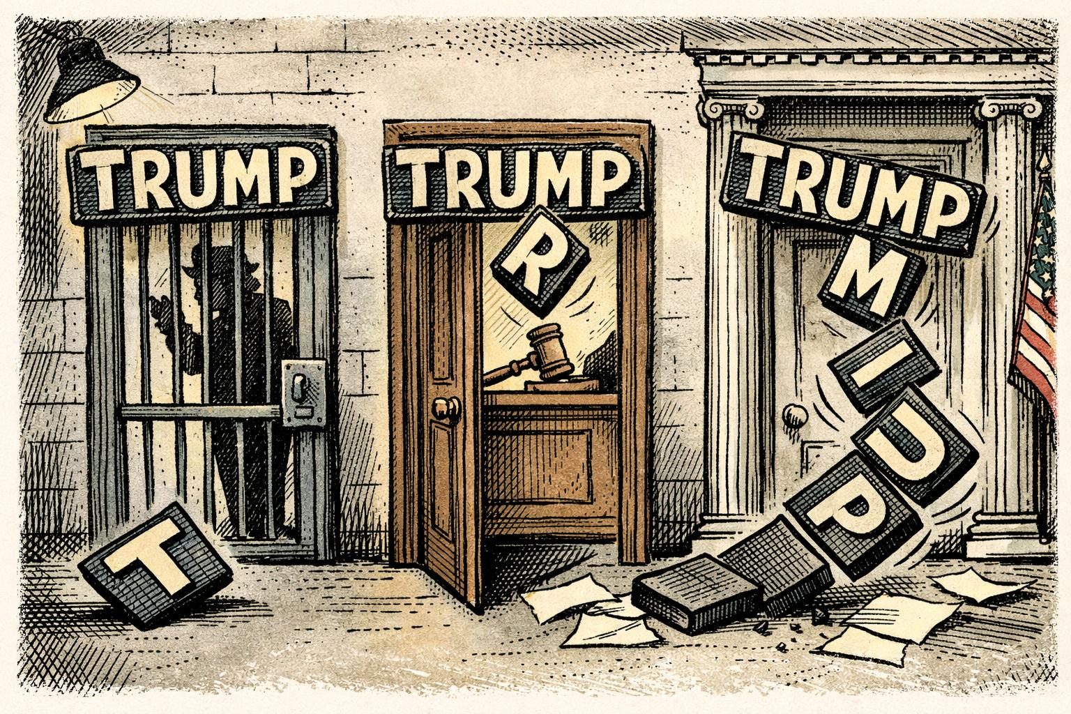 Trump&rsquo;s name turns up in separate DOJ actions, for very different reasons