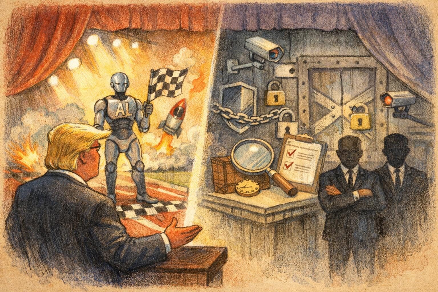 Trump&rsquo;s AI order sells speed, then orders a security framework