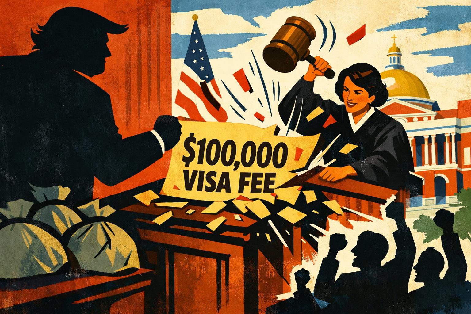 Boston judge vacates Trump&rsquo;s $100,000 H-1B fee, then pauses the ruling pending appeal