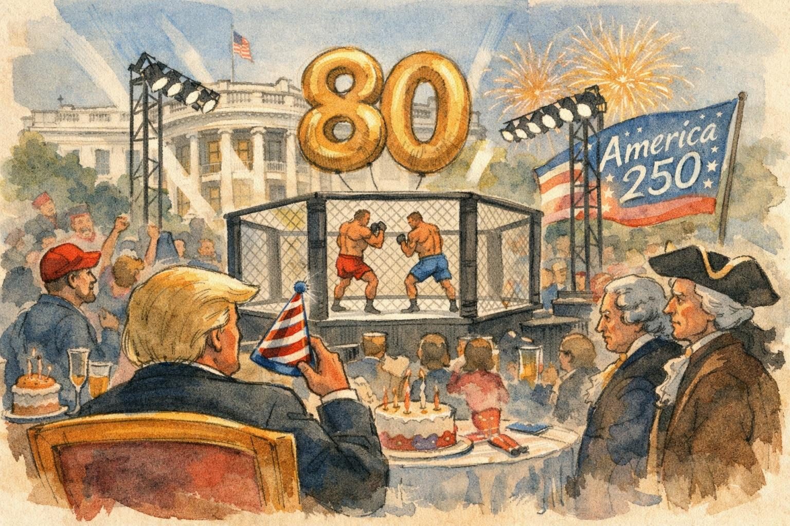 White House UFC event on Trump&rsquo;s 80th birthday drew criticism over America 250 branding