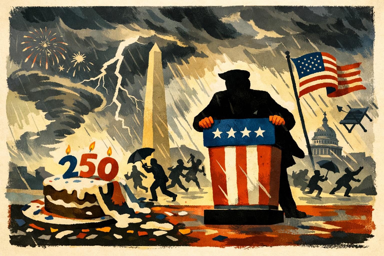 Storms delay Trump&rsquo;s America 250 event on the Mall
