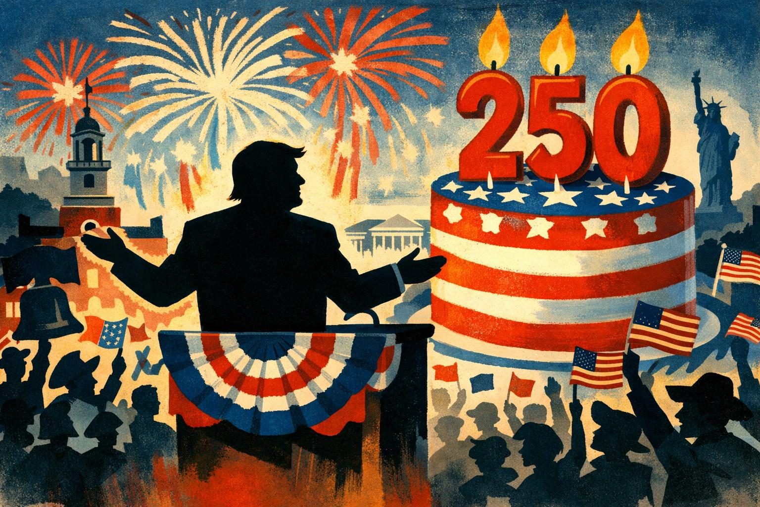 Trump&rsquo;s America 250 rollout keeps the focus on him