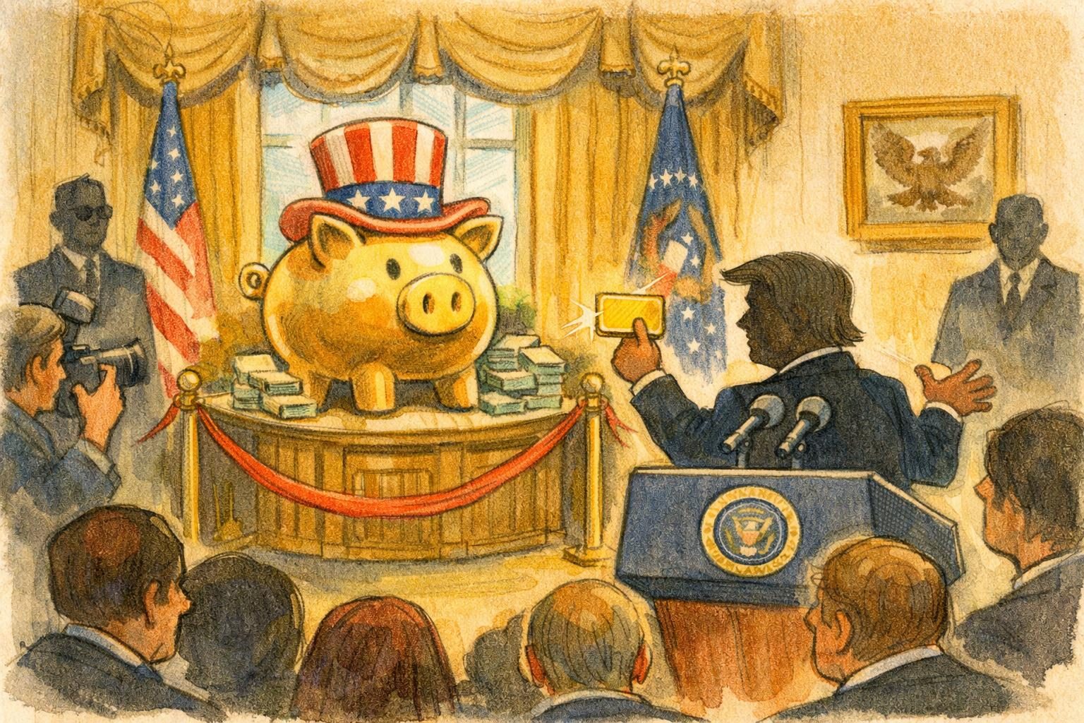 Trump turned a children&rsquo;s savings rollout into Oval Office theater