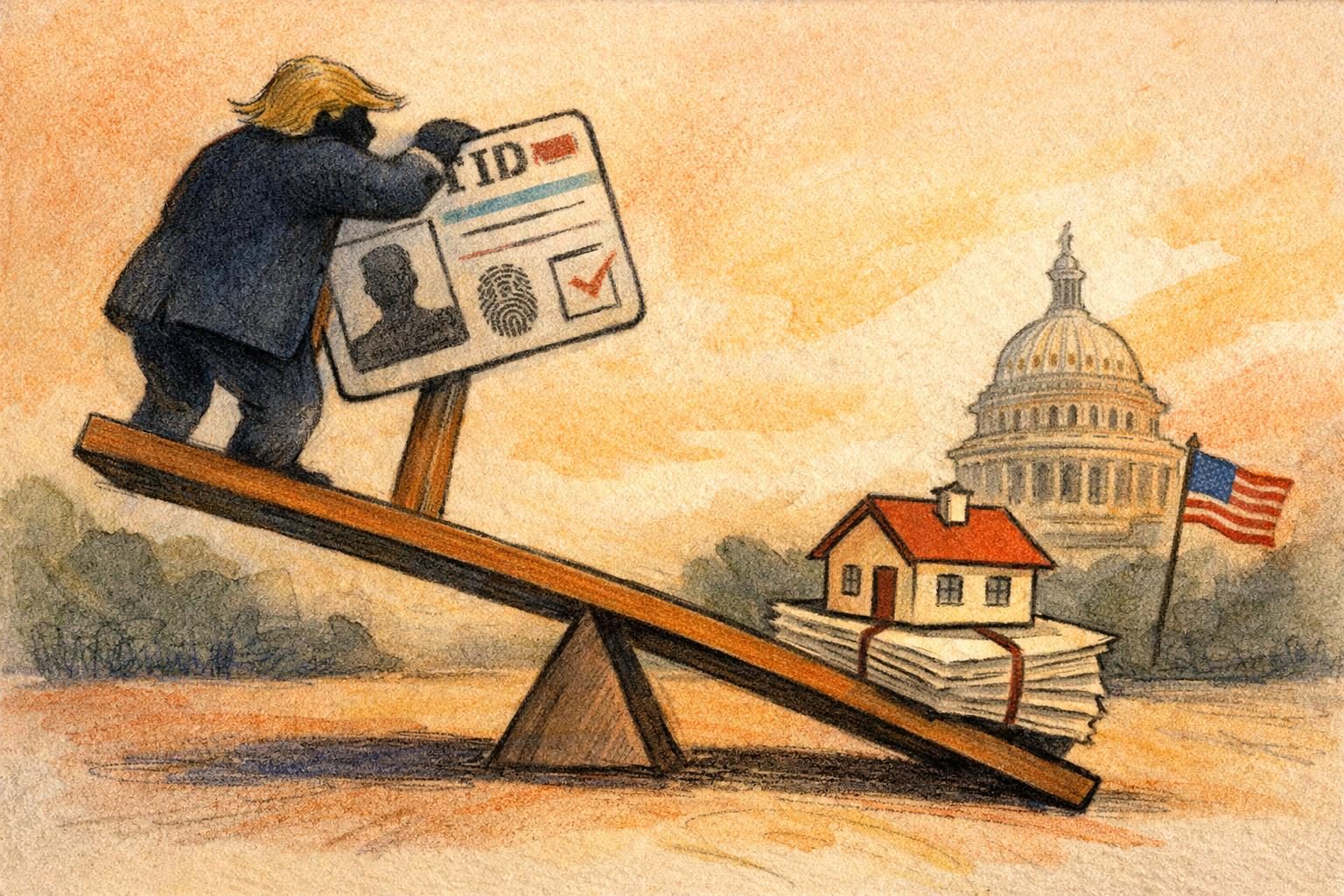 Trump ties housing bill to voter-ID push, then lets it become law