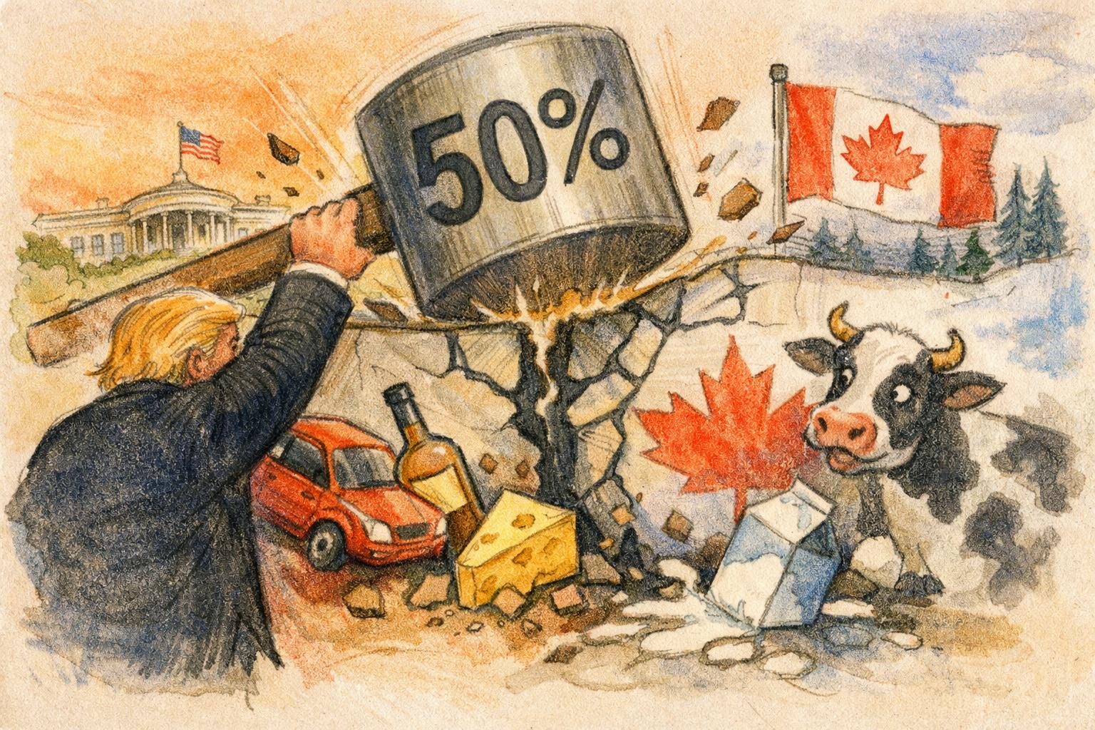 Trump orders 50% duties on listed Canadian products, effective Aug. 19