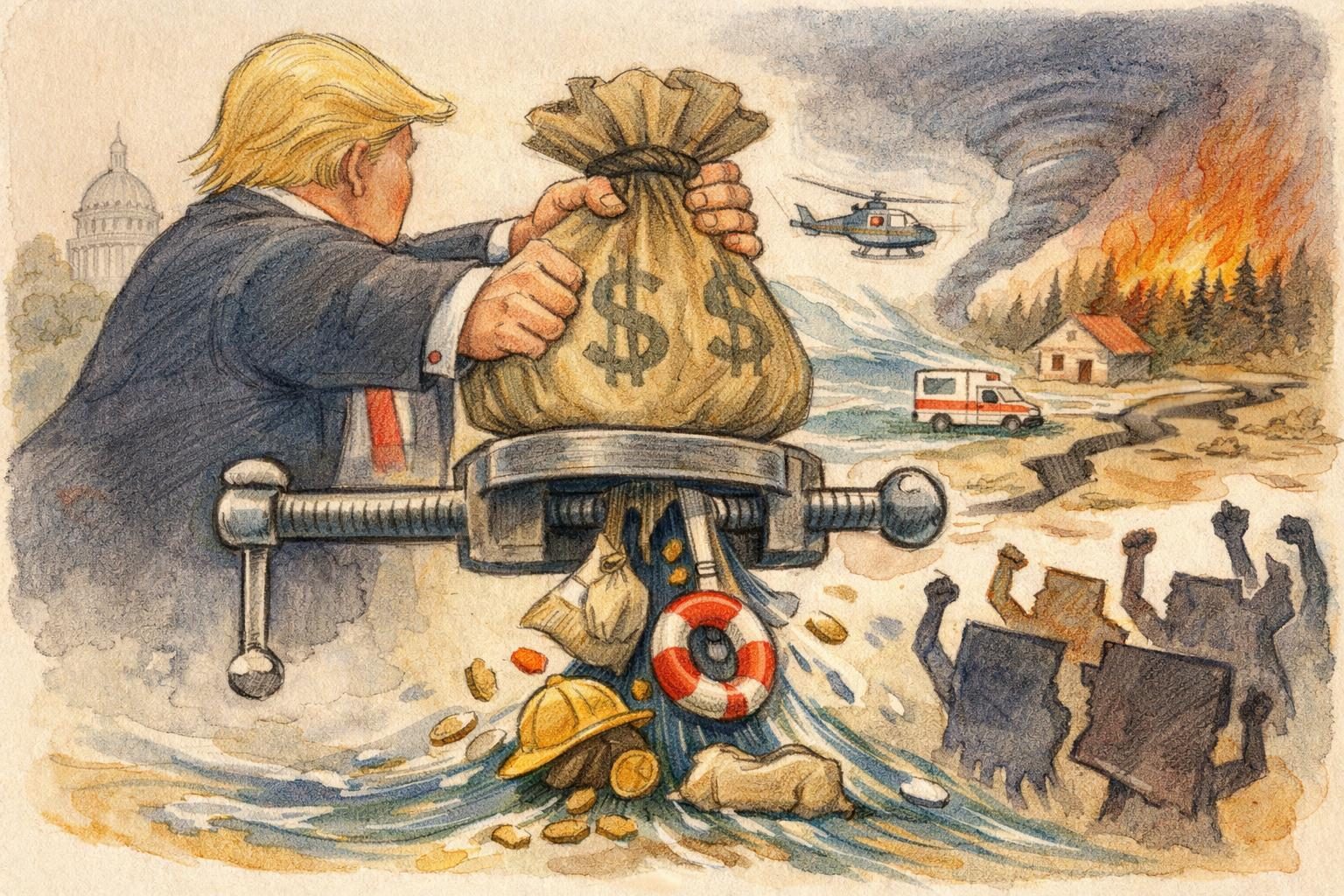 Trump&rsquo;s disaster-money squeeze triggers a multistate revolt