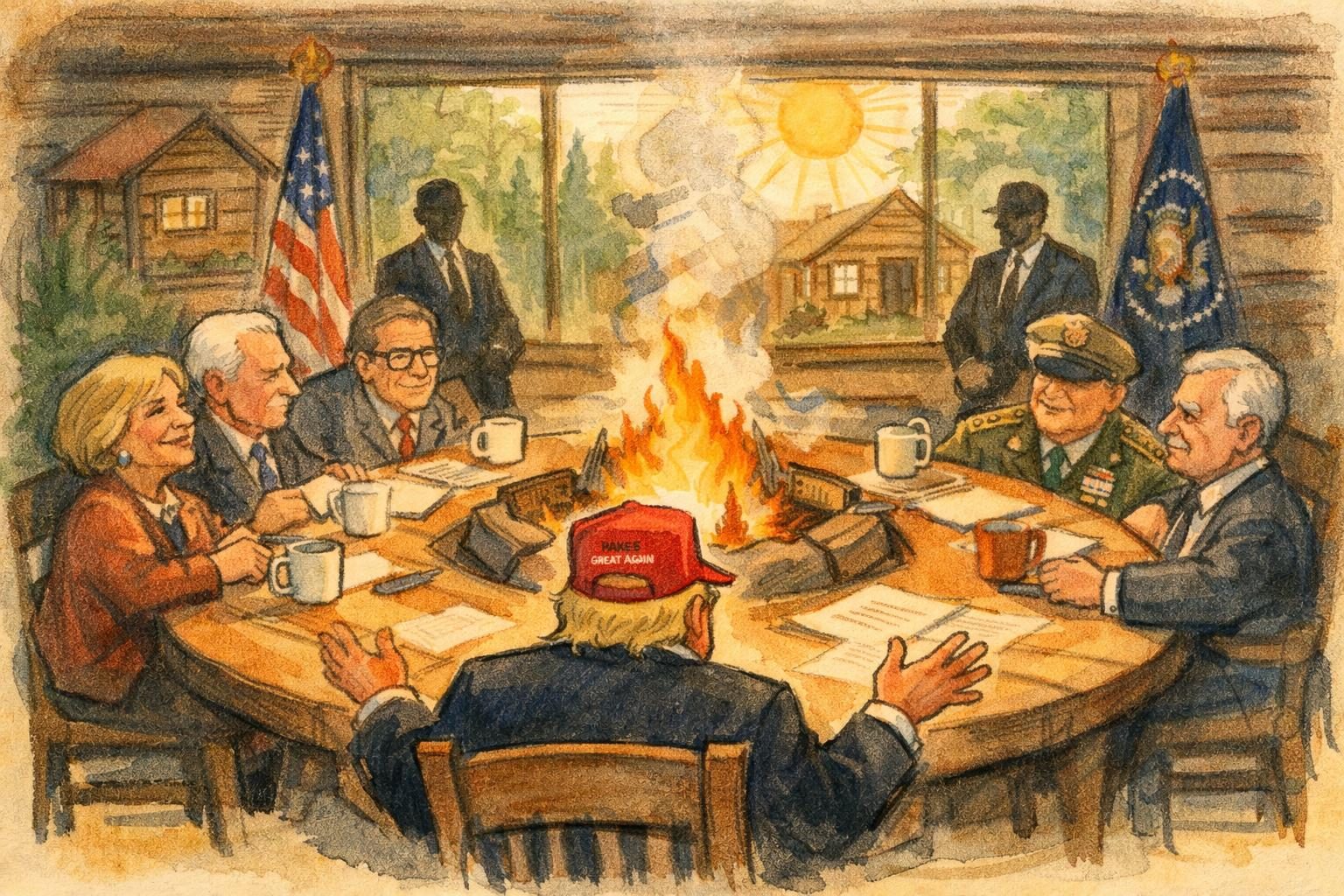 Trump Holds Cabinet Meeting at Camp David, Marking a First in His Second Term