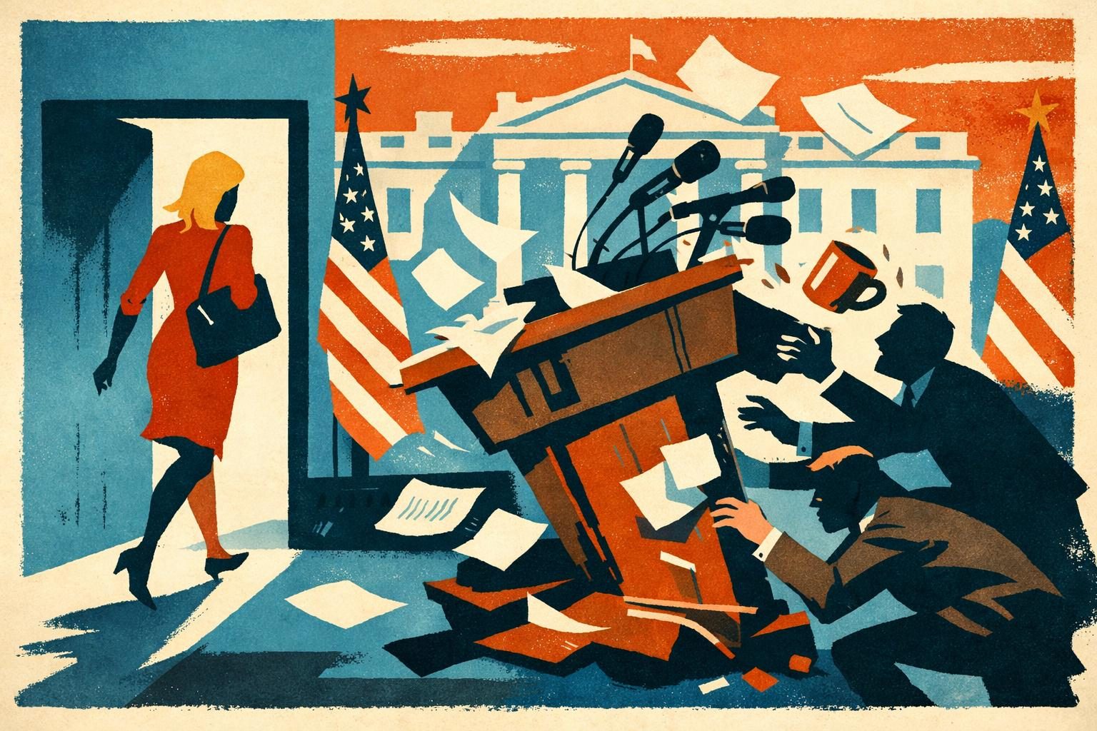 Leavitt&rsquo;s Exit Leaves the White House Podium Scrambling