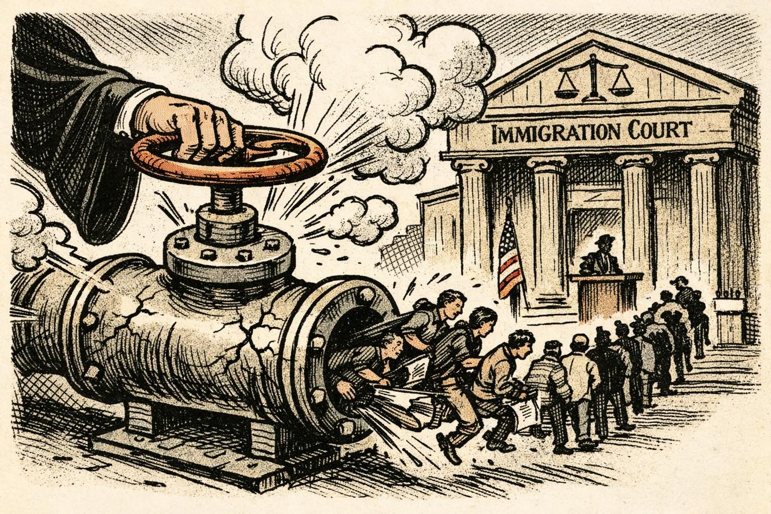 Justice&rsquo;s immigration court system opens another pressure valve