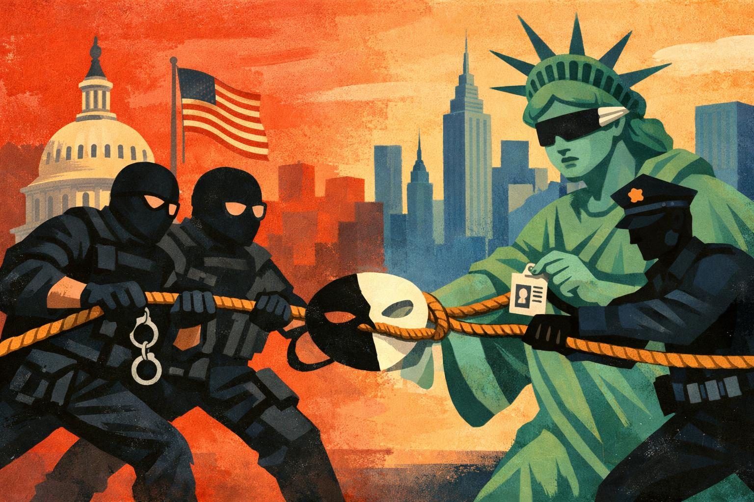 Justice Department Keeps Fighting New York&rsquo;s Mask-and-Name Rules for Federal Agents