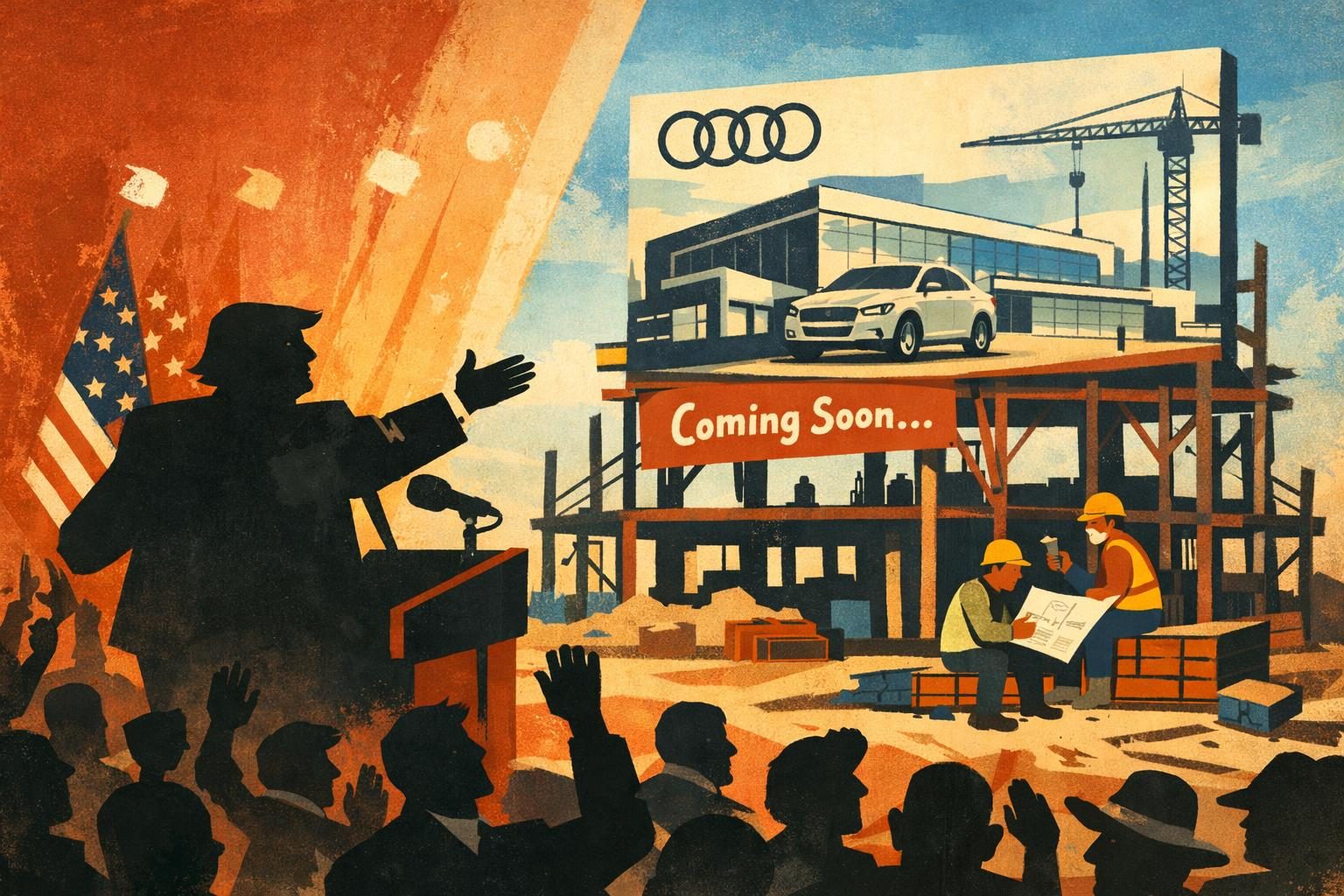 Trump cites Audi&rsquo;s Georgia plant plan at rally, but the factory is still years from production