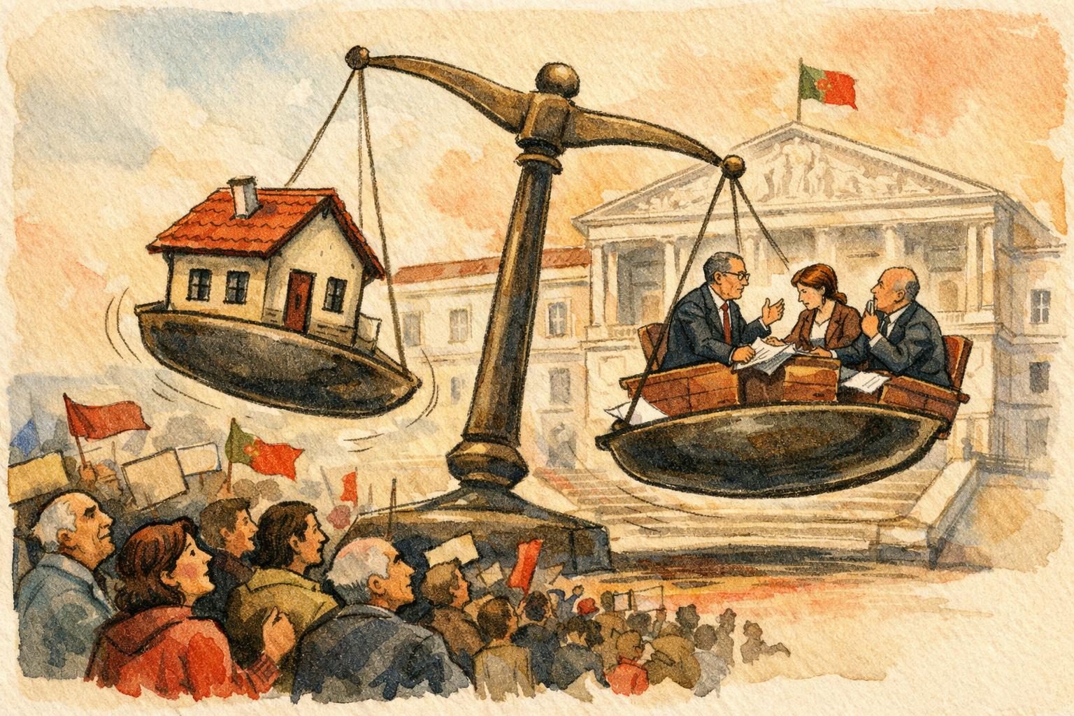 Thousands Protest Portugal&rsquo;s Housing Costs as Parliament Debates Spending