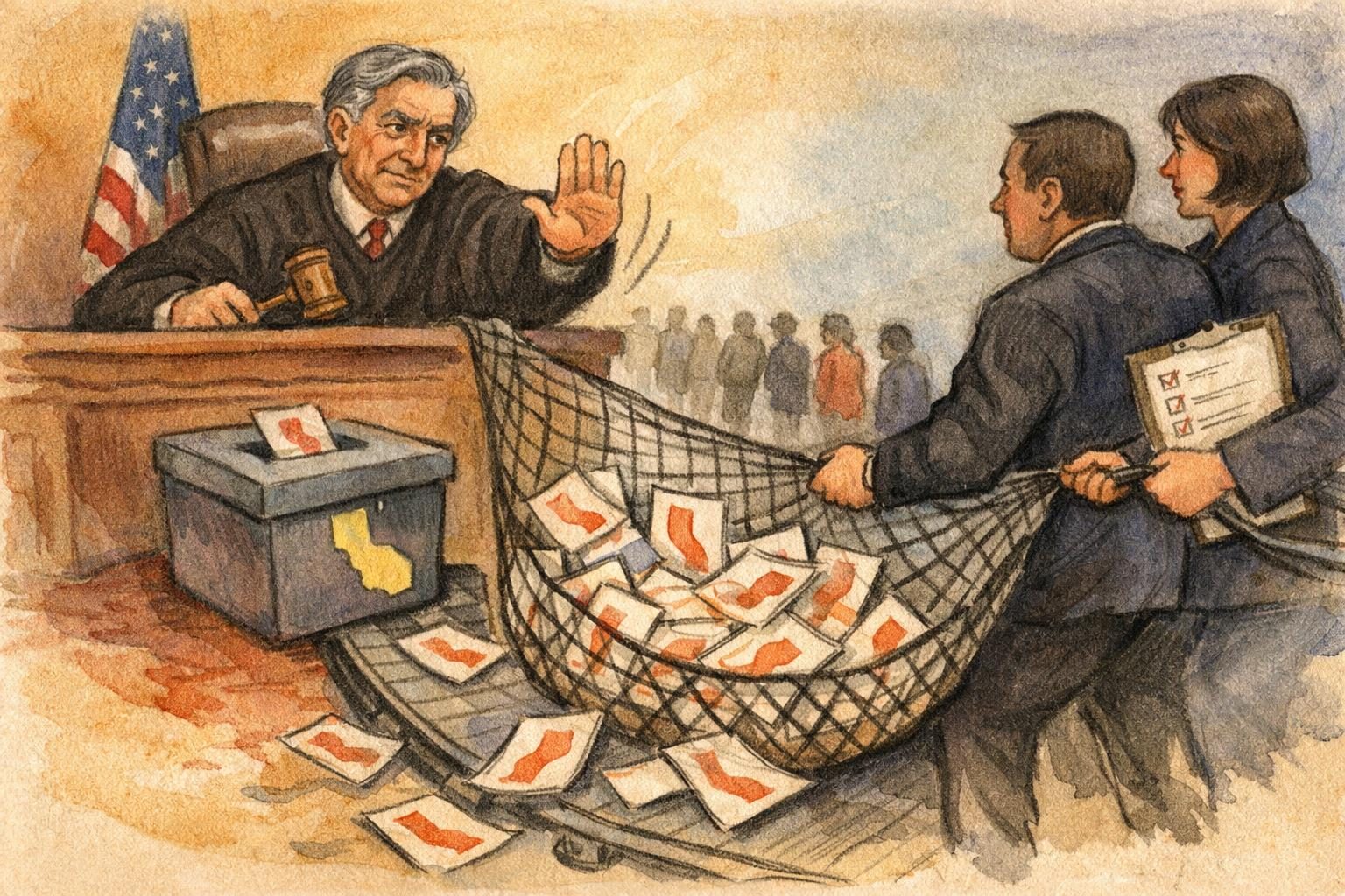 Federal Judge Rejects DOJ Bid to Set Aside California Ballots